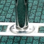 CNC machined Stainless Steel Base Plate sits on the floor and is located in place with three self tapping screws.